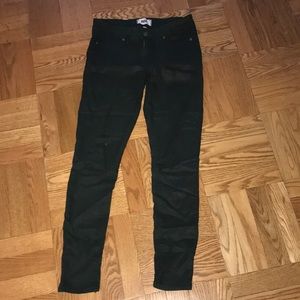 Paige green waxy jeans